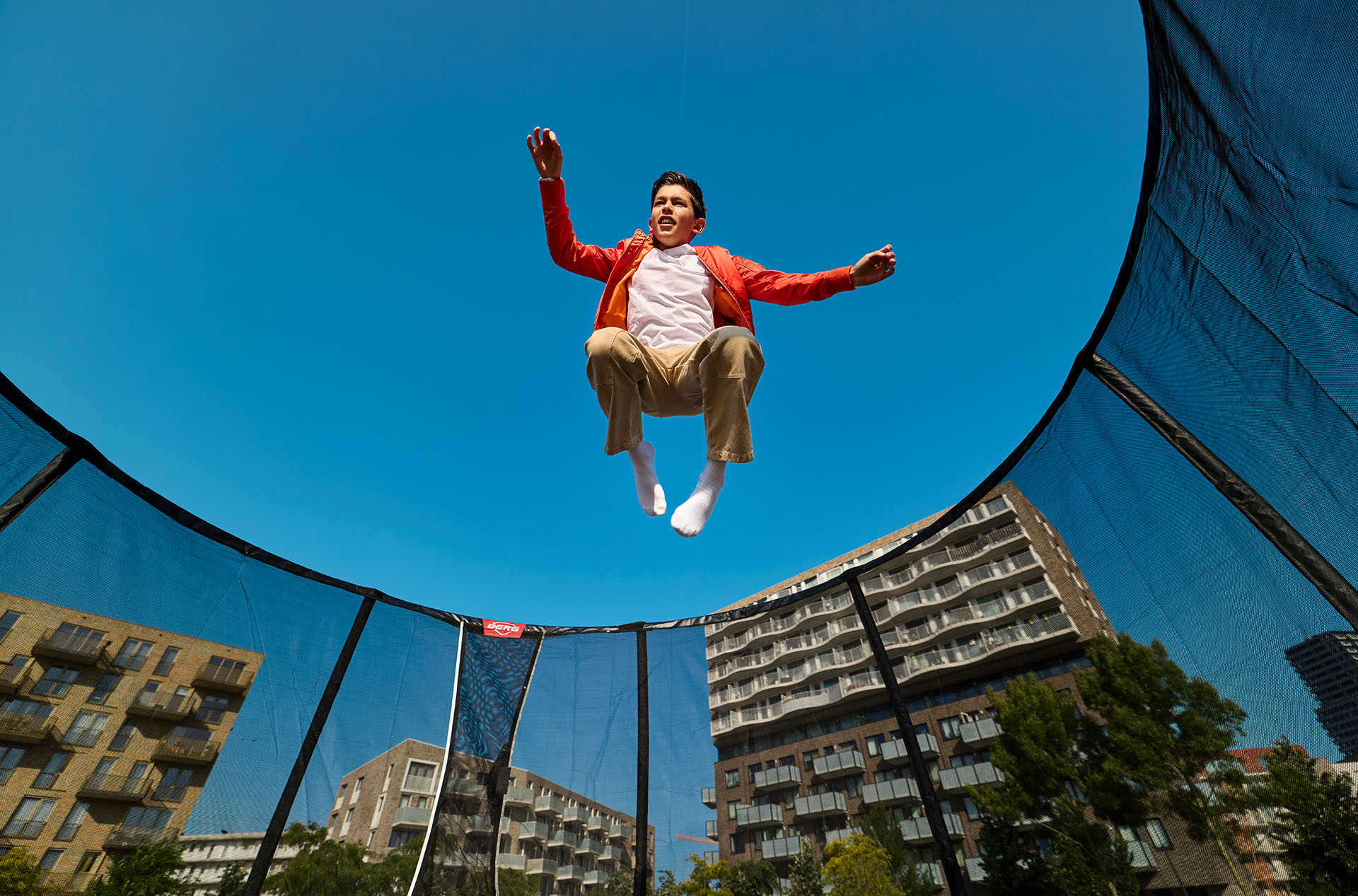 A BERG trampoline in a garden